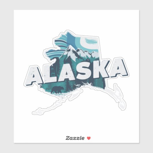 Retro Alaska Sticker (Vel)