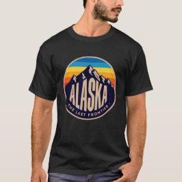 Retro Alaska The Last Frontier Bergbadge T-shirt