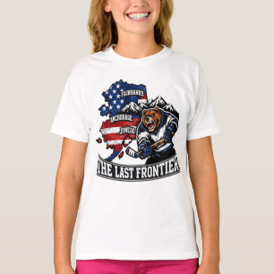 Retro Alaska The Last Frontier IJshockey Beer Kaar T-shirt