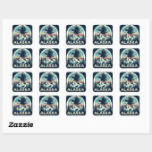 Retro Alaska Vierkante Sticker (Vel)