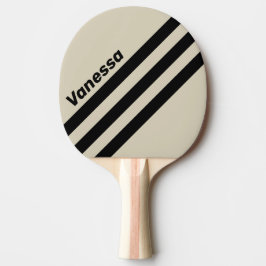 Retro Albast Driedelige Strepen met Naam Tafeltennisbatje