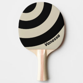 Retro Albast Driedubbele Cirkel Streep met Naam Tafeltennisbatje