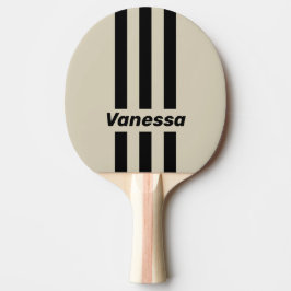 Retro Albast Driedubbele Strepen met Naam Tafeltennisbatje