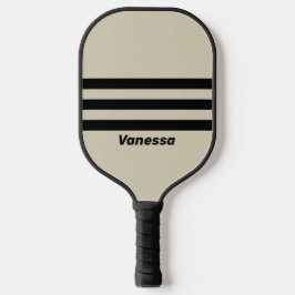 Retro Albast Strepen Drie Dwars met Naam Pickleball Paddle