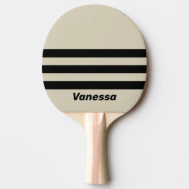 Retro Albast Strepen Drie Dwars met naam Tafeltennisbatje