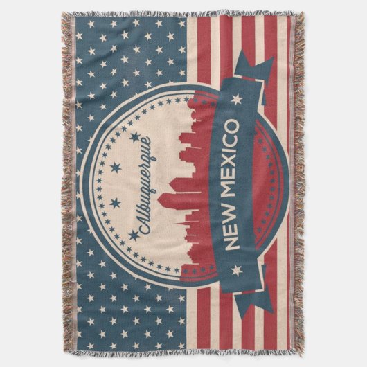 Retro Alberquerque New Mexico Skyline Deken (Voorkant Verticaal)