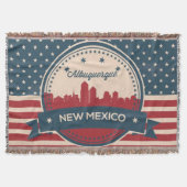 Retro Alberquerque New Mexico Skyline Deken (Voorkant)