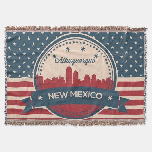 Retro Alberquerque New Mexico Skyline Deken (Voorkant)