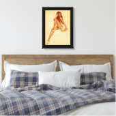  Retro Alberto Vargas Redhead Pin Up Girl Canvas Afdruk (Insitu (Slaapkamer))