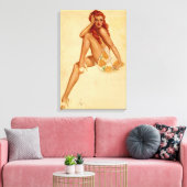  Retro Alberto Vargas Redhead Pin Up Girl Canvas Afdruk (Insitu (Woonkamer))