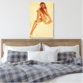  Retro Alberto Vargas Redhead Pin Up Girl Canvas Afdruk (Insitu (Slaapkamer))