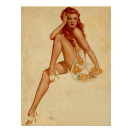  Retro Alberto Vargas Redhead Pin Up Girl Perfect Poster
