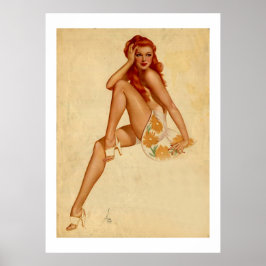  Retro Alberto Vargas Redhead Pin Up Girl Poster