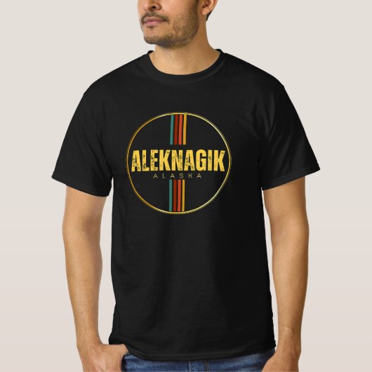Retro  Aleknagik stad Alaska staat jaren 70 vibe T-shirt (Voorkant)