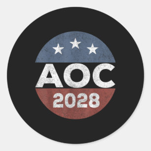 Retro Alexandria Ocasio Cortez Merch 2028 Uni-adul Ronde Sticker