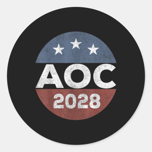 Retro Alexandria Ocasio Cortez Merch 2028 Uni-adul Ronde Sticker (Voorkant)