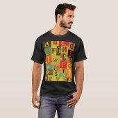 Retro alfabet, charme t-shirt (Voorkant volledig)