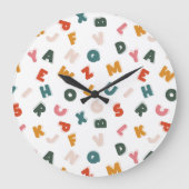 Retro alfabet soep Kinder Grote Klok (Voorkant)