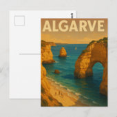  Retro Algarve Portugal reizen Briefkaart (Voorkant / Achterkant)