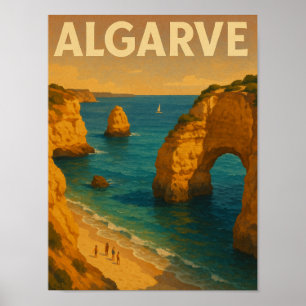  Retro Algarve Portugal reizen Poster