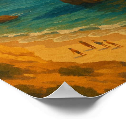  Retro Algarve Portugal reizen Poster (Hoek)