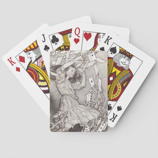 Retro Alice Falling Cards Victorian Design Pokerkaarten (Achterkant)