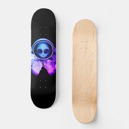 Retro Alien Astronaut Persoonlijk Skateboard (Voorkant)