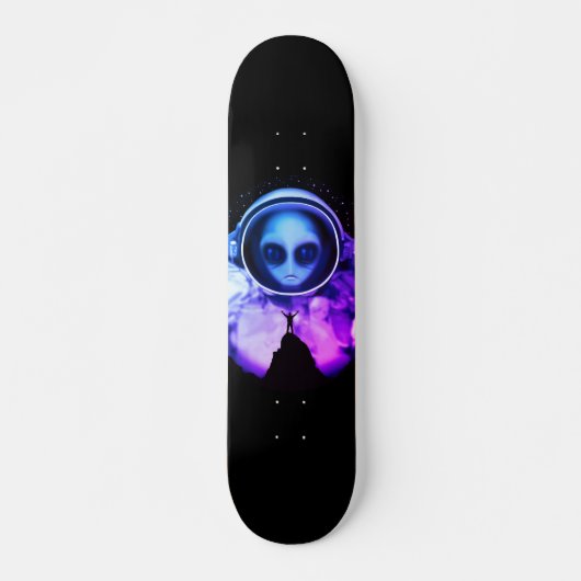 Retro Alien Astronaut Persoonlijk Skateboard (Voorkant)