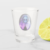 Retro Alien Astronaut Shot Glas (Achterkant)