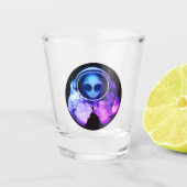 Retro Alien Astronaut Shot Glas (Voorkant)