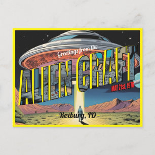 Retro Alien Craft Briefkaart