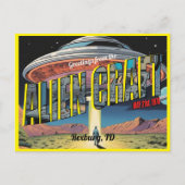Retro Alien Craft Briefkaart (Voorkant)