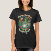 Retro Alien Diner serveerster serveert hamburger T-shirt (Voorkant)