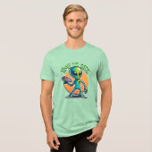 Retro Alien Disc Golf Tri-Blend Shirt (Voorkant volledig)