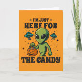 Retro Alien Ik Ben Hier Kijkend Naar De Snoep Hall Kaart (Voorkant)