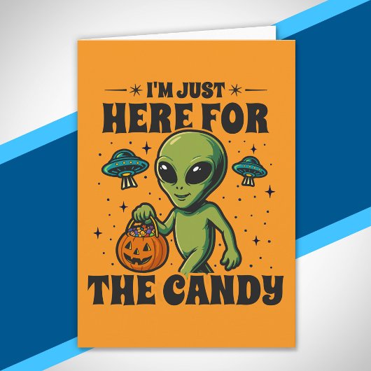 Retro Alien Ik Ben Hier Kijkend Naar De Snoep Hall Kaart