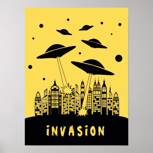 Retro Alien Invasion Poster (Voorkant)