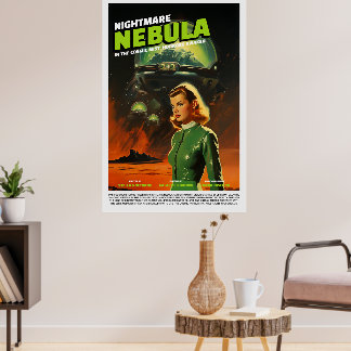 Retro Alien Sci-Fi Film Geïnspireerde Muurposter Poster