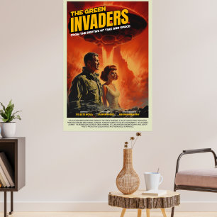 Retro Alien Sci-Fi Film Geïnspireerde Muurposter Poster