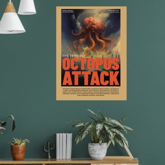 Retro Alien Sci-Fi Movie Inspired Wall Poster (Woonkamer 1)