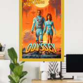 Retro Alien Sci-Fi Movie Inspired Wall Poster (Thuiskantoor)