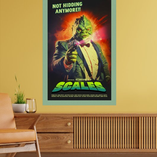 Retro Alien Sci-Fi Movie Inspired Wall Poster (Woonkamer 2)