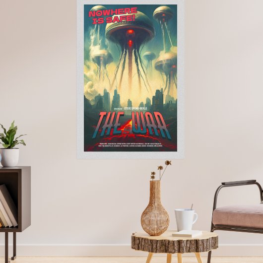 Retro Alien Sci-Fi Movie Inspired Wall Poster (Woonkamer 3)