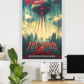 Retro Alien Sci-Fi Movie Inspired Wall Poster (Thuiskantoor)