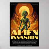Retro Alien Sci-Fi Movie Inspired Wall Poster (Voorkant)
