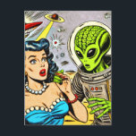 Retro Alien Science Fiction Comics Briefkaart<br><div class="desc">Retro Alien Science Fiction Comics</div>