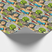 Retro Alien Science Fiction Comics Cadeaupapier (Hoek)