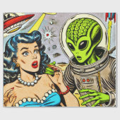 Retro Alien Science Fiction Comics Cadeaupapier (Vlak)