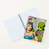 Retro Alien Science Fiction Comics Notitieboek (Binnen)