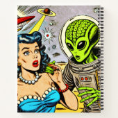 Retro Alien Science Fiction Comics Notitieboek (Achterkant)